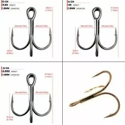 LUPA's Big Bait Trebles (Black Nickle) Per 5